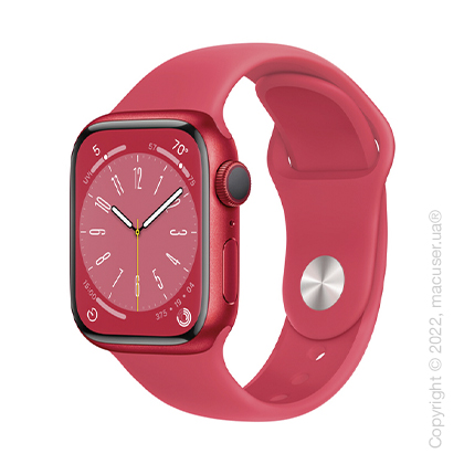 Apple Watch Series 8 GPS, 45mm (PRODUCT)RED Aluminium Case with (PRODUCT)RED Sport Band