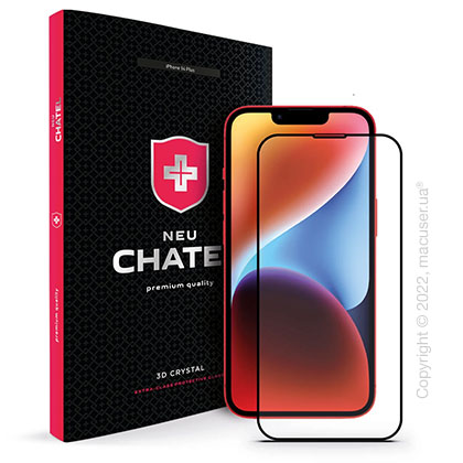 Стекло +NEU Chatel Corning Gorilla Glass with Mesh for iPhone 14 Plus/15 Plus/16 Plus Front Black