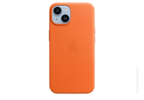 Apple iPhone 14 Leather Case with MagSafe - Orange