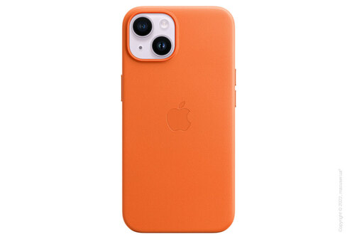 Apple iPhone 14 Leather Case with MagSafe - Orange