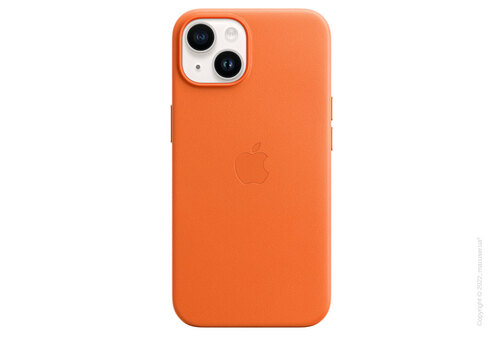 Apple iPhone 14 Leather Case with MagSafe - Orange