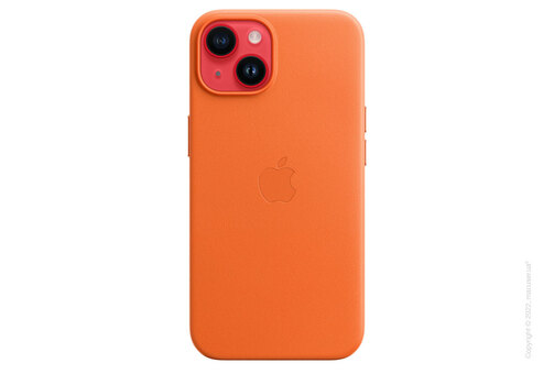 Apple iPhone 14 Leather Case with MagSafe - Orange