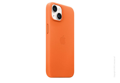 Apple iPhone 14 Leather Case with MagSafe - Orange