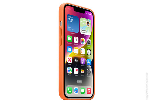 Apple iPhone 14 Leather Case with MagSafe - Orange