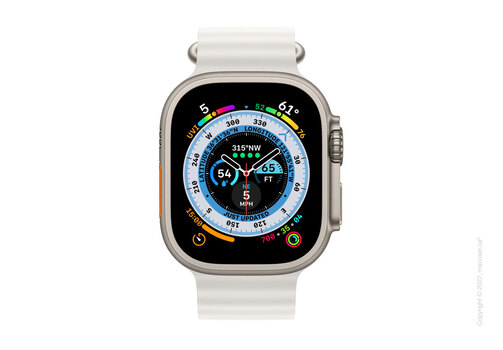 Apple Watch Ultra Titanium Case with White Ocean Band