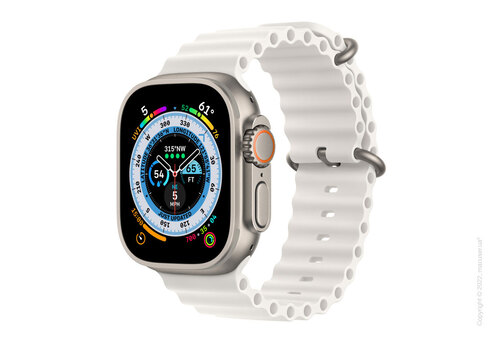 Apple Watch Ultra Titanium Case with White Ocean Band