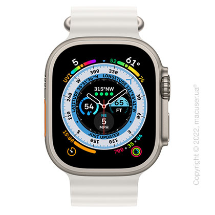 Apple Watch Ultra Titanium Case with White Ocean Band