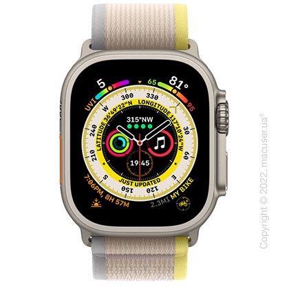 Apple Watch Ultra Titanium Case with Yellow/Beige Trail Loop