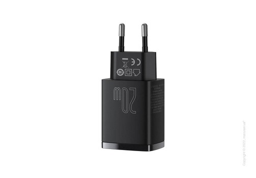 Сетевое зарядное устройство Baseus Compact Quick Charger 1USB + Type-C 20W Black