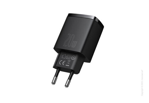 Сетевое зарядное устройство Baseus Compact Quick Charger 1USB + Type-C 20W Black