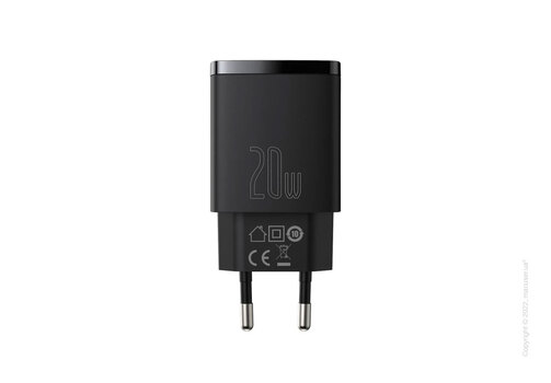 Сетевое зарядное устройство Baseus Compact Quick Charger 1USB + Type-C 20W Black