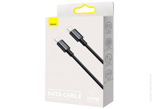 Кабель USB Type-C Baseus Superior Series Fast Charging Data Cable Type-C to Type-C 2m Black