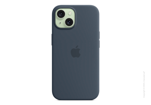 iPhone 15 Silicone Case with MagSafe - Storm Blue