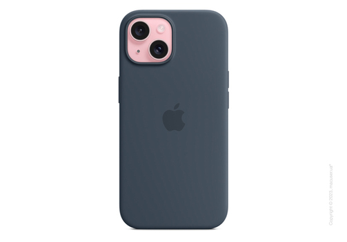 iPhone 15 Silicone Case with MagSafe - Storm Blue