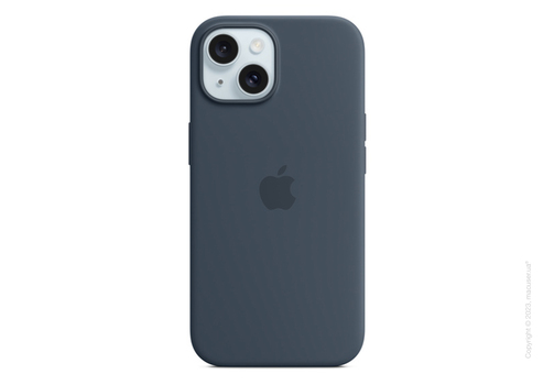 iPhone 15 Silicone Case with MagSafe - Storm Blue