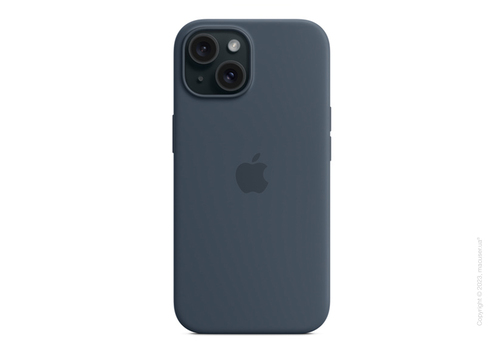 iPhone 15 Silicone Case with MagSafe - Storm Blue