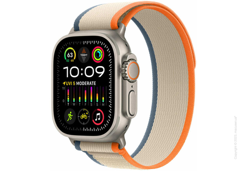 Apple Watch Ultra 2 49mm GPS + LTE Titanium Case with Orange/Beige Trail Loop S/M