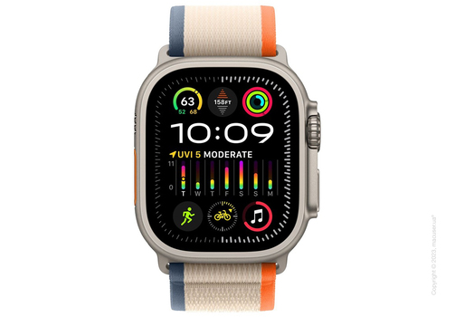 Apple Watch Ultra 2 49mm GPS + LTE Titanium Case with Orange/Beige Trail Loop S/M
