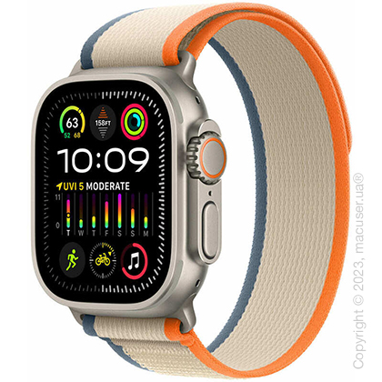Apple Watch Ultra 2 49mm GPS + LTE Titanium Case with Orange/Beige Trail Loop S/M