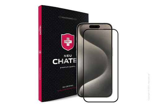 Скло +NEU Chatel Corning Gorilla Glass with Mesh for iPhone 14 Pro/15 Pro Front Black