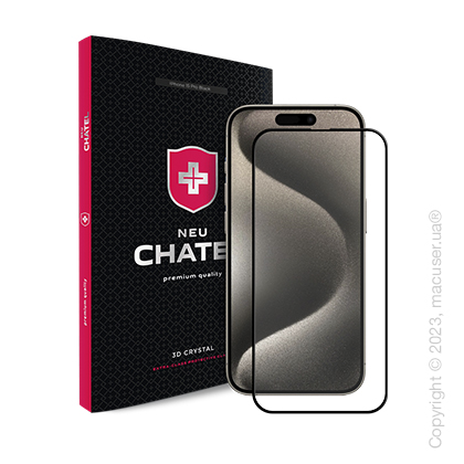 Скло +NEU Chatel Corning Gorilla Glass with Mesh for iPhone 14 Pro/15 Pro Front Black