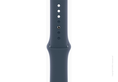 Apple Watch Series 9 45mm Silver Aluminum Case with Storm Blue Sport Band