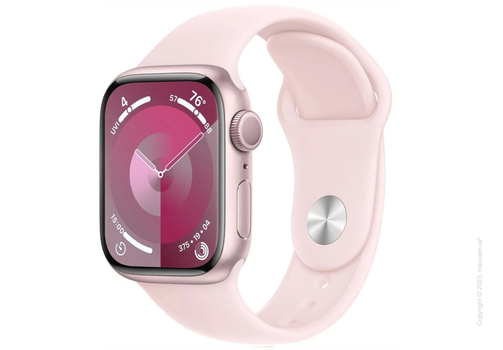 Apple Watch Series 9 45mm Pink Aluminum Case with Light Pink Sport Band