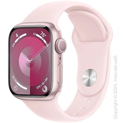 Apple Watch Series 9 45mm Pink Aluminum Case with Light Pink Sport Band