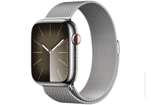 Apple Watch Series 9 41mm GPS + LTE, Silver Stainless Steel Case with Silver Milanese Loop