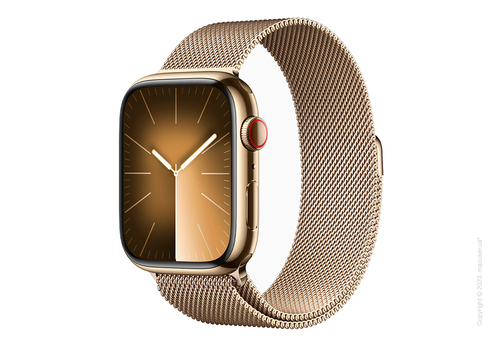 Apple Watch Series 9 41mm GPS + LTE, Gold Stainless Steel Case with Gold Milanese Loop