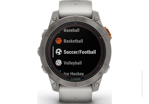 Garmin Fenix 7 Pro Sapphire Solar Titanium with Fog Gray/Ember Orange Band