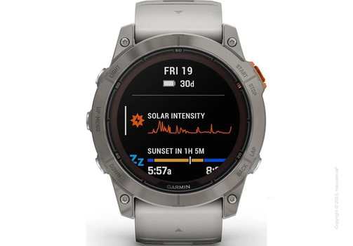 Garmin Fenix 7X Pro Sapphire Solar Titanium with Fog Gray/Ember Orange Band