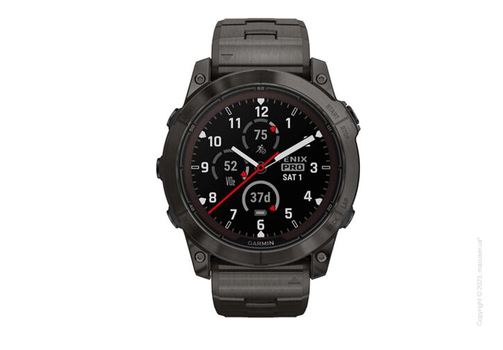 Garmin Fenix 7X Pro Sapphire Solar Carbon Gray DLC Titanium with Titanium Band