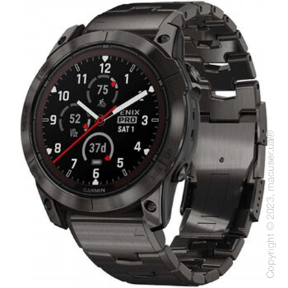 Garmin Fenix 7X Pro Sapphire Solar Carbon Gray DLC Titanium with Titanium Band