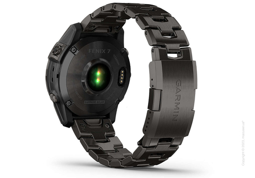 Garmin Fenix 7X Sapphire Solar Carbon Grey DLC Titanium with Carbon Grey DLC Vented Titanium Band