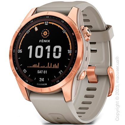Garmin Fenix 7S Solar Rose Gold with Light Sand Band